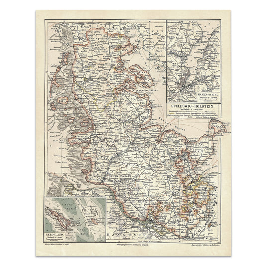 Map of Schleswig-Holstein, 1897