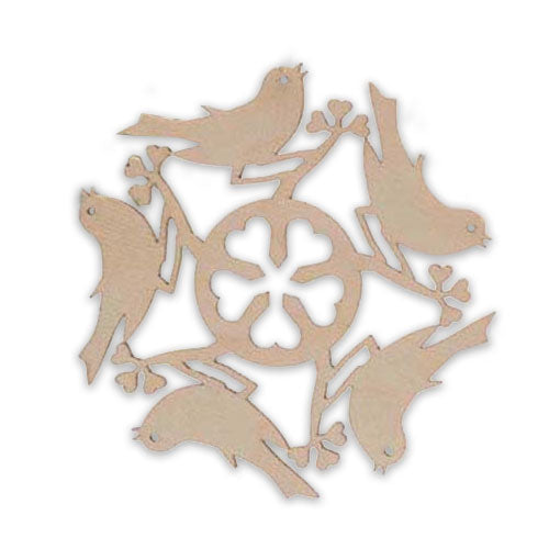 Bird Snowflake Wood Ornament