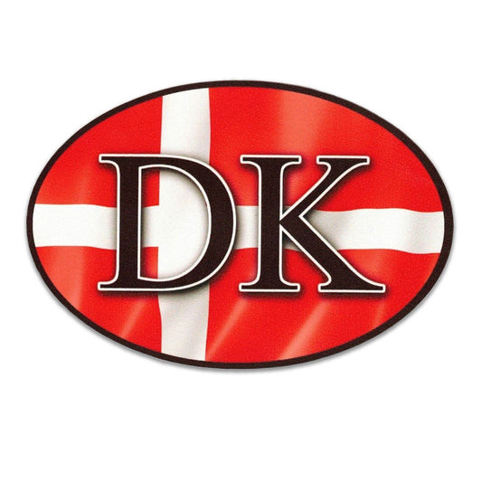 DK + Flag of Denmark Decal