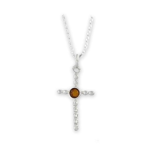 Dot - Amber Cross Necklace