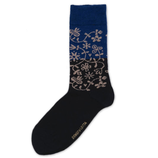 Garden Socks in Blue & Black