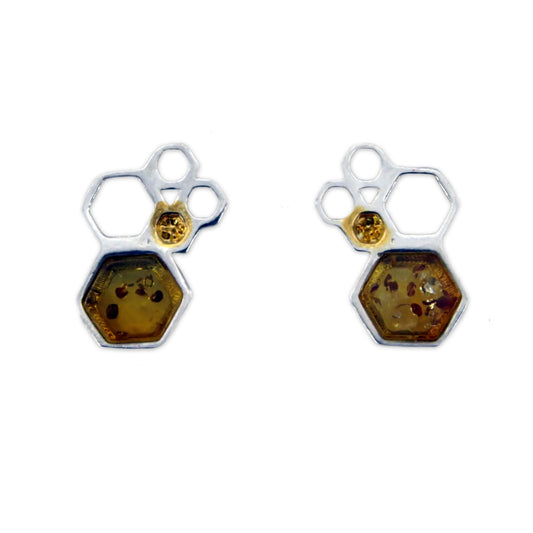 Honeycomb - Amber Earrings