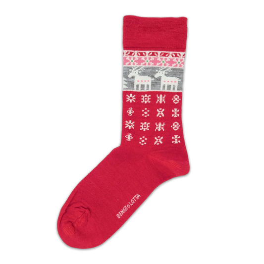 Reindeer Socks in Red