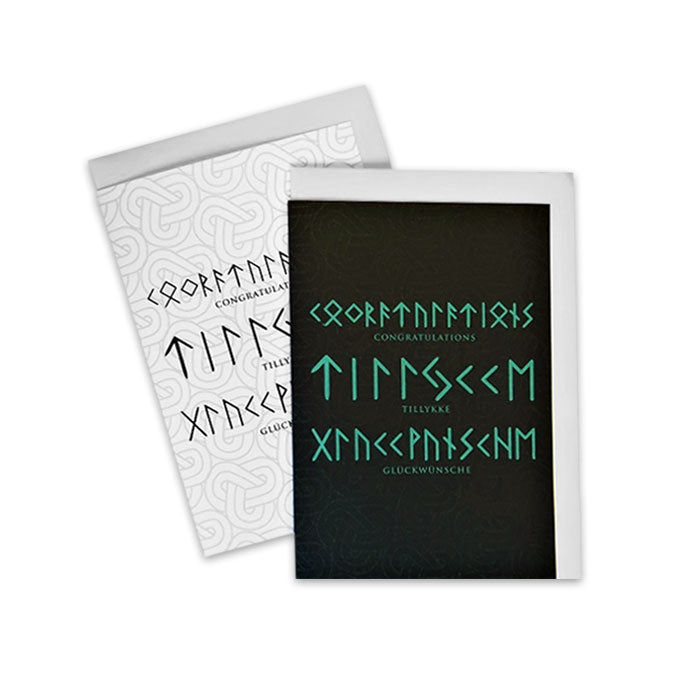 Card Frame Runic Design Runic Letters Congratulations Greeting Card – Museum of Danish America ...