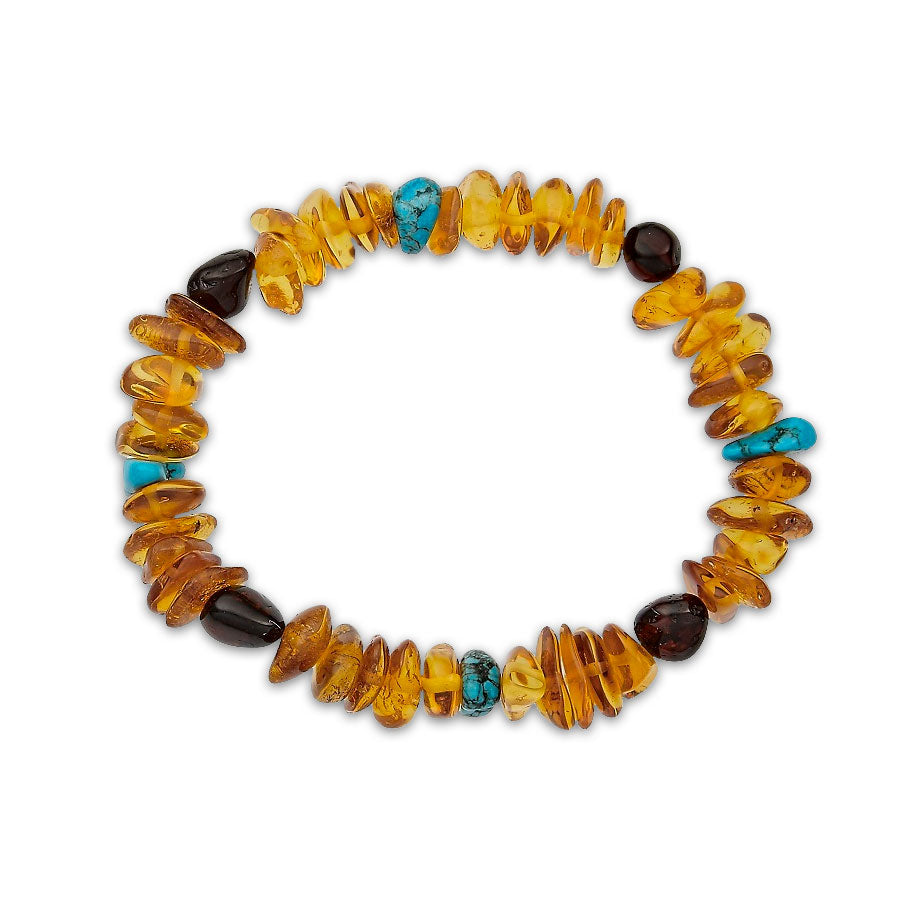 Theresa - Amber and Turquoise Bracelet