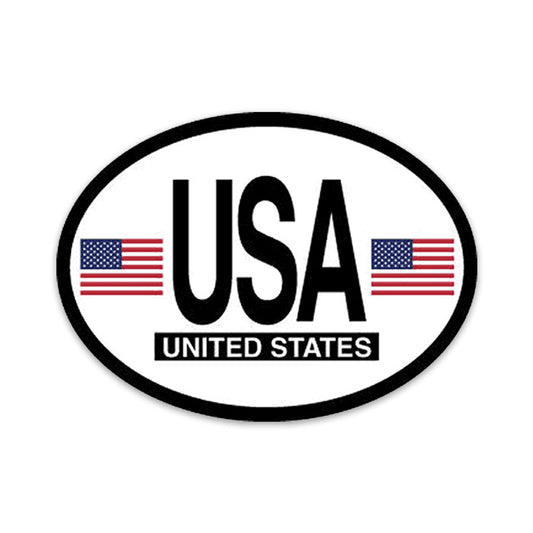 USA Oval Decal with Black Outline